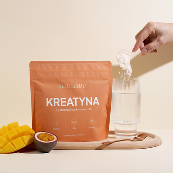 Natu Care Kreatyna monohydrat + B6, proszek, smak mango - marakuja, 372 g