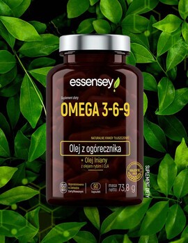 Essensey Omega 3-6-9, Olej z ogórecznika, kapsułki, 90 szt.