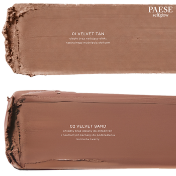 Paese Selfglow, kremowy bronzer matowy, Velvet Sand 02, 8 g