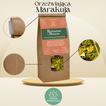 Green Mornings, Herbarium Naturae, Orzeźwiająca Marakuja, kompozycja zielonej herbaty, 50 g