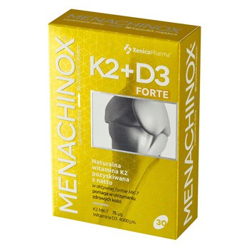 Menachinox K2 + D3 4000 Forte, kapsułki miękkie, 30 szt.