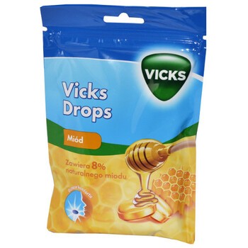 Vicks Drops Miód, cukierki do ssania, 72 g