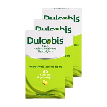Zestaw 3x Dulcobis, 5 mg, tabletki dojelitowe, 60 szt.