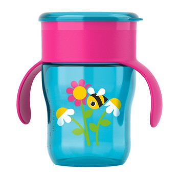 Avent, kubek treningowy, iebiesko-różowy, 260 ml, 1 szt