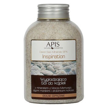 Apis Inspiration, wygładzająca sól do kąpieli z minerałami z Morza Martwego, algami morskimi i drobinkami kokosa, 650 g