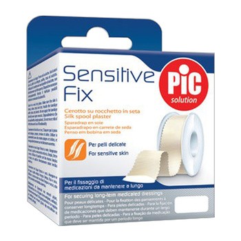 PiC Sensitive Fix, plaster jedwabny, delikatny, 2,5 cm x 5 m, 1 szt.