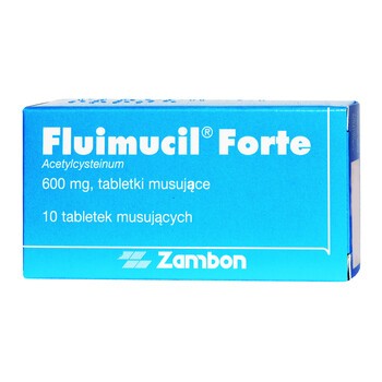 Fluimucil Forte, 600 mg, tabletki musujące, 10 szt.