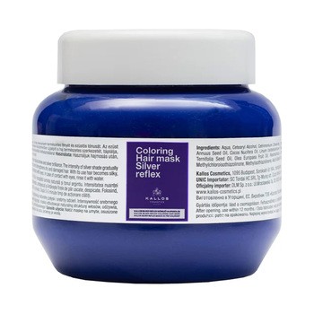 Kallos Silver Coloring, maska do włosów rozjaśnianych, blond i siwych, 275 ml