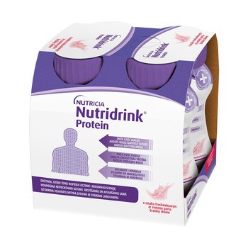 Zestaw 2x Nutridrink Protein, smak truskawkowy, płyn, 4 x 125 ml + INTENO Soft Care, chusteczki pielęgnacyjne, 10 szt.