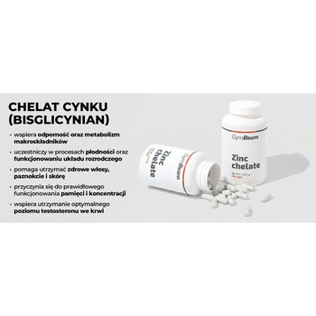 GymBeam Chelat cynku, kapsułki, 90 szt.
