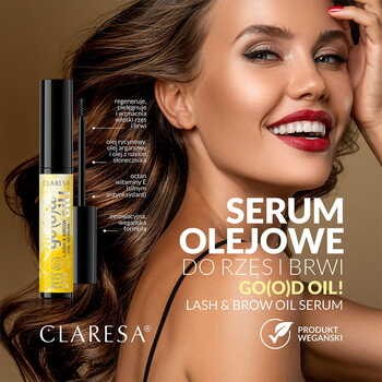 Claresa Go(o)d Oil!, serum olejowe do rzęs i brwi z olejem rycynowym, 8 g