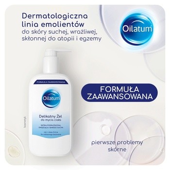 Oilatum Formuła Zaawansowana, delikatny żel do mycia od 1. dnia życia, 400 ml