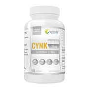 Wish Cynk 15 mg + Prebiotyk, kapsułki, 180 szt.