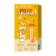 Zestaw Promocyjny Flos-Lek LIP & HAND CARE, wazelina vege do ust pomarańczowa, 10 g + wygładzający sorbet do rąk, 50 ml        