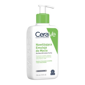 CeraVe, nawilżająca emulsja do mycia z ceramidami dla skóry normalnej i suchej, 236 ml