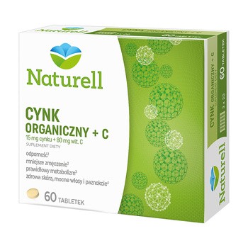 Naturell Cynk Organiczny + C, tabletki, 60 szt.