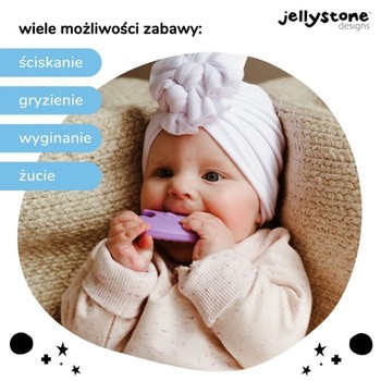 Jellystone Designs, silikonowe puzzle sensoryczne dla niemowlaka, pastelowe kółko, 6 szt.