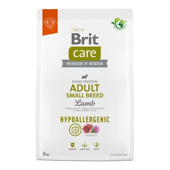 Brit Care Dog Hypoallergenic Adult Small Breed, hipoalergiczna karma dla dorosłych psów małych ras, jagnięcina, 3 kg