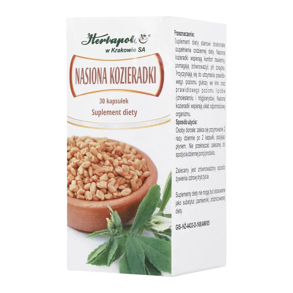 Nasiona kozieradki 400 mg 30 kapsułek [Herbapol Kraków]