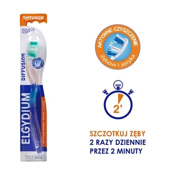 Elgydium Diffusion, szczoteczka do zębów, średnia, 1 szt.