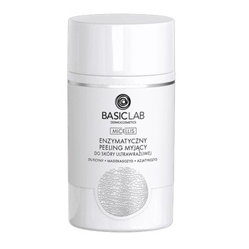 BasicLab Micellis, myjący peeling enzymatyczny do skóry ultrawrażliwej, 35 g