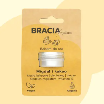 Bracia Mydlarze, balsam do ust, Migdał i kakao, 15 g