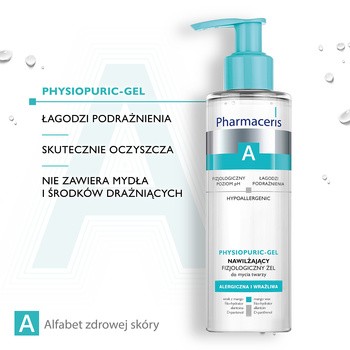 Pharmaceris A Physiopuric - Gel, nawilżający fizjologiczny żel do mycia twarzy i oczu, 190 ml