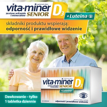 Vita-Miner Senior D3 + Luteina, tabletki, 60 szt.