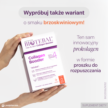 Biotebal Hair & Skin Collagen Booster, saszetki z proszkiem, Sunny Peach, 8 g x 30 szt.