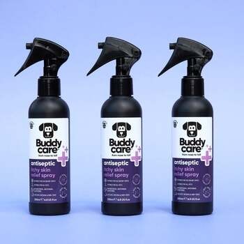 Buddycare, antyseptyczny spray na swędzącą skórę i łagodzący gorące punkty dla zwierząt, 200 ml