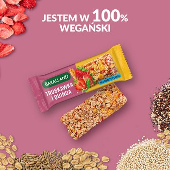 Bakalland, Truskawka i Quinoa, baton zbożowy bez dodatku cukru, 30 g