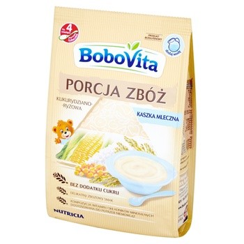 BoboVita Porcja Zbóż, kaszka mleczna, kukurydziano-ryżowa, 210 g