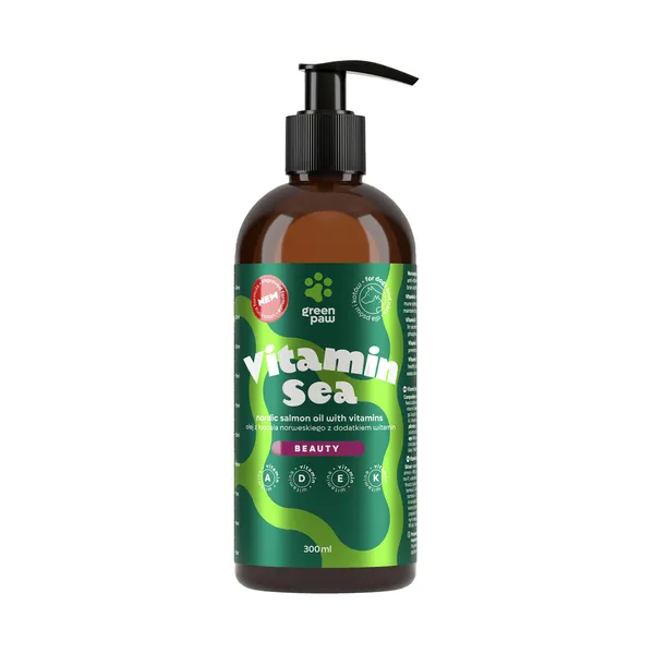 Olej z łososia z witaminami ADEK 300ml [Green Paw] - Green Paw