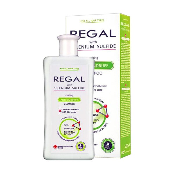 Regal Regal with Selenium Sulfide, beruhigend Anti-Schuppen-Shampoo, 200 ml — Inhaltsstoffe und Bewertung