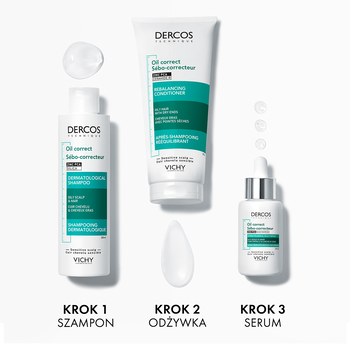 Vichy Dercos Oil Correct, Szampon Normalizujący Sebum, 200ml