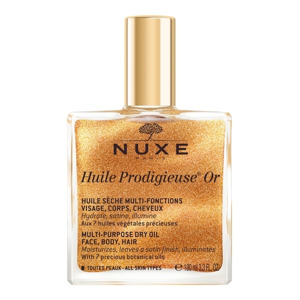 Nuxe Nuxe Huile Prodigieuse OR, suchy olejek ze złotymi drobinkami do twarzy, ciała i włosów, 100 ml
