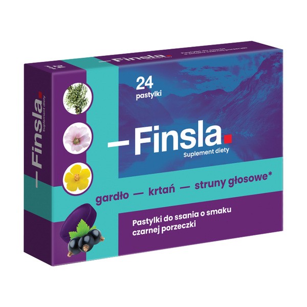 Finsla pastylki do ssania z porostem islandzkim i witaminą C 24 szt. - Finsla