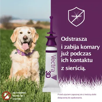 Vectra 3D Roztwór dla psów 1,5 – 4 kg, ochrona przed pasożytami, pipety, 3 szt.