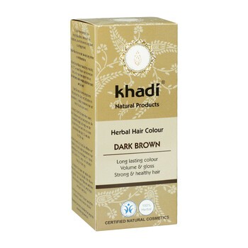 Khadi Henna, farba ziołowa, ciemny brąz, 100 g