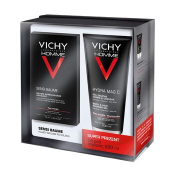 Zestaw Promocyjny Vichy Homme, kojący balsam po goleniu, 75 ml + żel pod prysznic, 200 ml GRATIS