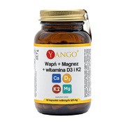 Yango Wapń + Magnez + Witamina D3 i K2, kapsułki, 60 szt.