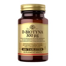 Solgar D-Biotyna  300 µg, tabletki, 100 szt.