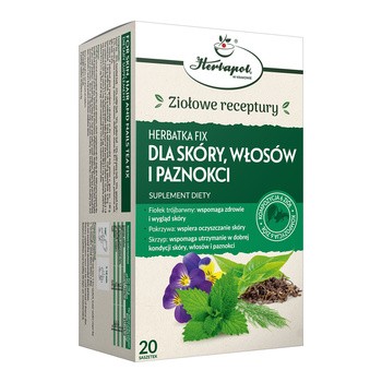 Herbatka Dla skóry, włosów i paznokci, fix, saszetki, 2g, 20 szt. (Herbapol Kraków)