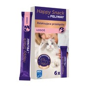 Happy snack by Feliway, relaksująca przekąska dla wszystkich kotów, łosoś, 6 x 15 g