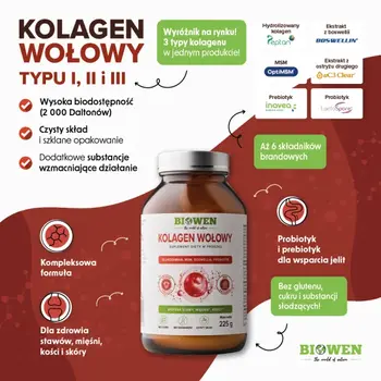 Biowen Kolagen Wołowy, proszek, 225 g