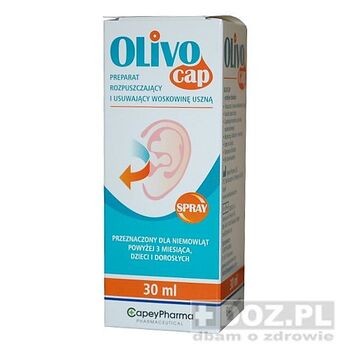 Olivocap, preparat rozpuszczający i usuwający woskowinę uszną, 30 ml, spray