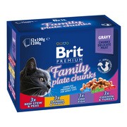 Zestaw Family Plate Brit Premium Cat Pouches Chunks in Gravy, karma mokra w kawałkach w sosie dla dorosłych kotów wszystkich ras, 100 g x 12 szt. https://azcdn.doz.pl/image/d/product/1c73e6da-scale-180x180.png