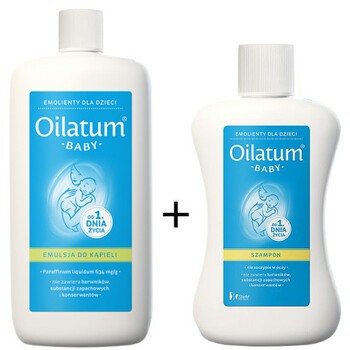 Zestaw Promocyjny Oilatum Baby, emulsja do kąpieli, 500 ml + szampon, 150 ml GRATIS