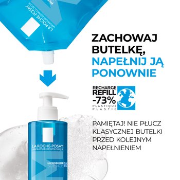 La Roche-Posay Effaclar Foaming Gel, żel oczyszczający dla skóry skłonnej do trądziku, uzupełnienie, 400 ml