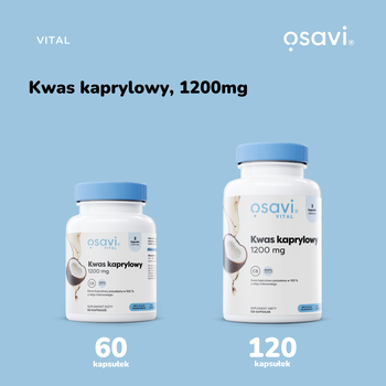 Osavi Kwas Kaprylowy 1200 mg, kapsułki, 120 szt.